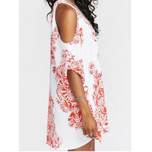 Show Me Your Mumu Peta Boo Tunic in Hendigo Go Red and White Floral - Large - Picture 2 of 7